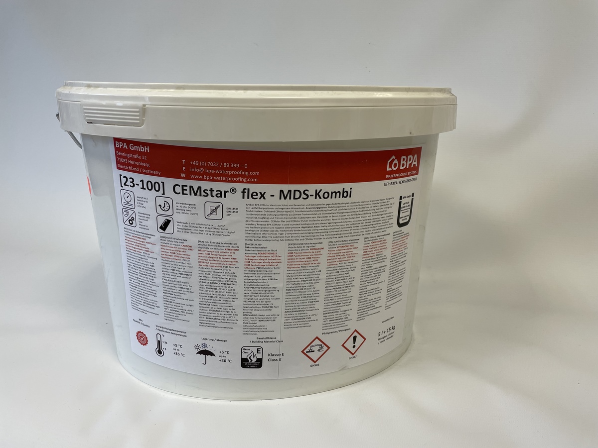 BPA Szlam uszczelniający CEMstar Mineral 20kg Combi szary Zawartość LZO 0%