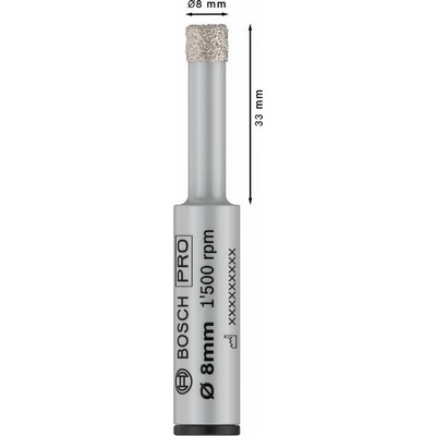 Bosch PRO Ceramic dry drill bit 8 x 33 x 13 mm - 2 608 599 055