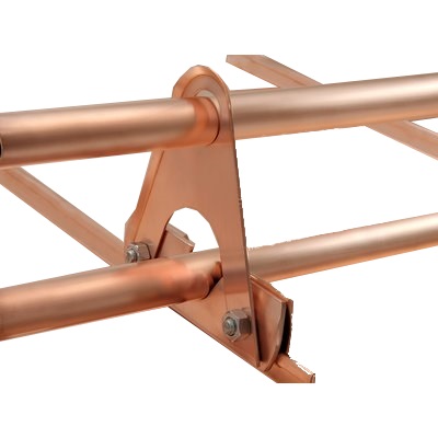 Copper extension element for double pipe snow guard