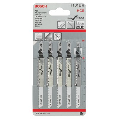 Bosch jigsaw blade for wood T 101 BR HCS 5-pack
