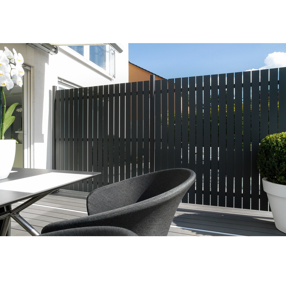 Płot aluminiowy Brügmann Squadra 180x180x2,5 antracytowy