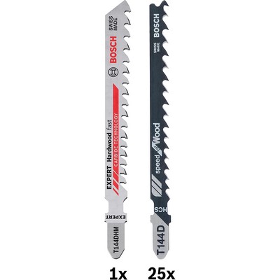 Bosch Stichsägeblatt-Set 25-teilig 25 x T 144 D + 1 x T 144 DHM
