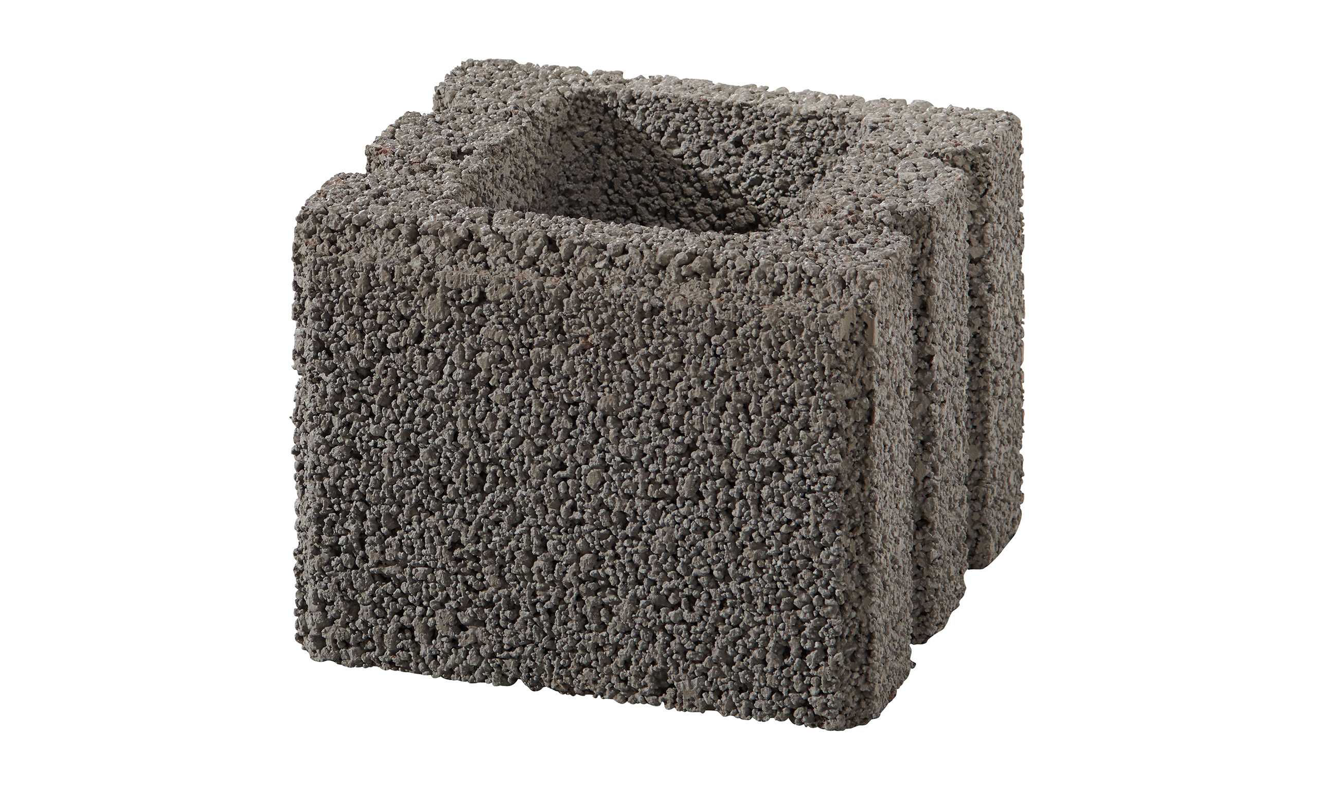 Half element Terrano 25x25x20cm grey. pore size