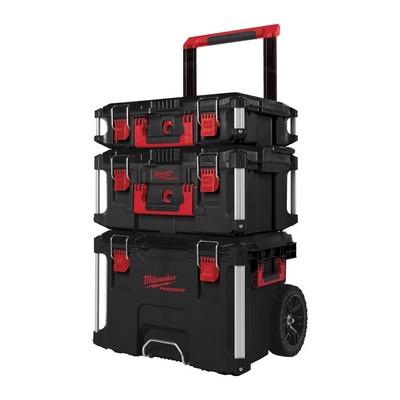Zestaw startowy Milwaukee PACKOUT™ 3-częściowa walizka na kółkach, duża walizka i walizka