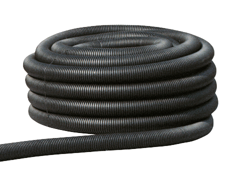 Kabuflex R-Kabelschutzrohr DN 75 schwarz aussen gewellt m. Innrohr/m. Schnur 50m