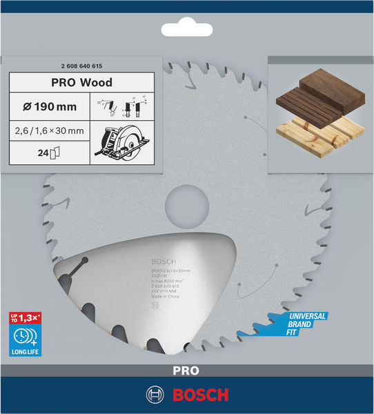 Bosch circular saw blade Optiline Wood 190x30x2.6mm 24 teeth