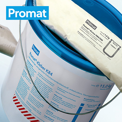 Promat adhesive K84 in a tube 1kg grey