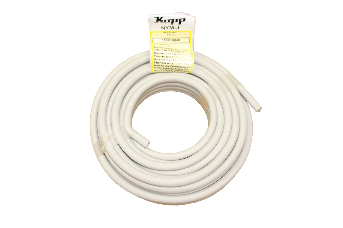 Kopp damp-proof cable NYM-J 5x1.5 grey 10m