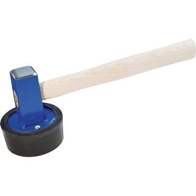 Slab laying hammer 1250g w. replaceable rubber attachment round