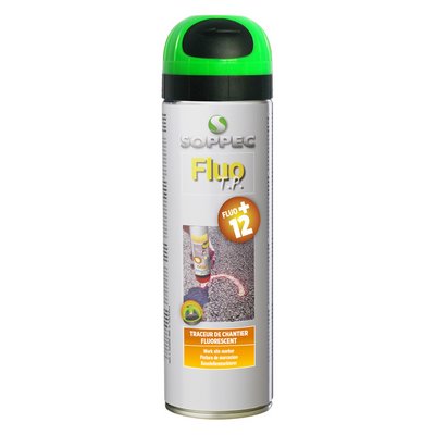 Spray budowlany 500ml FLUO TP zielono-fluorescencyjny z zaworem górnym