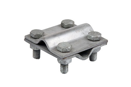 Cross connector vz. 2-fold 30mm/Ø8-10mm fl/fl rd/rd fl/rd heavy-duty version M8