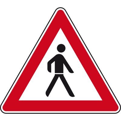 Verkehrszeichen - Fußgänger SL 900 Aufstellung links 2mm flach RA 1