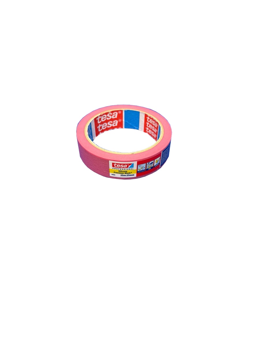 tesa® Professional 4455 25m x 25mm Precision Crepe Silicone red