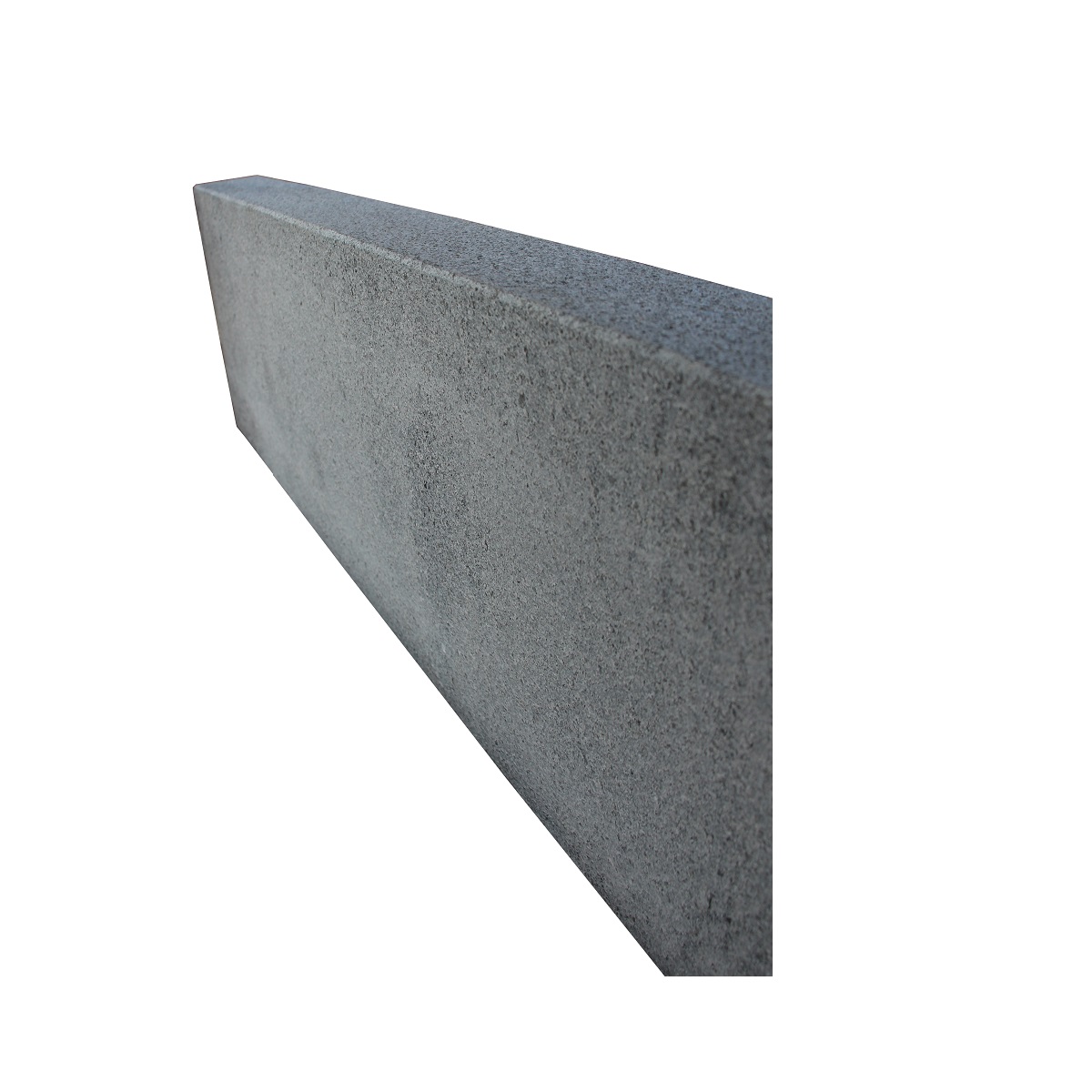 Delta granite kerbstone G654-VN 8x30x100 OF sawn+flamed edges bevelled anthr. Chamfered edges anthr.