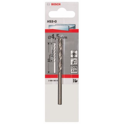 Wiertło do metalu Bosch HSS-G DIN338 4,5x47x80mm