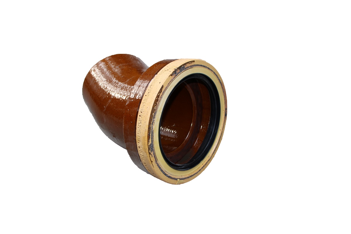 Vitrified clay bend DN 200 30 degrees normal load push-fit socket L