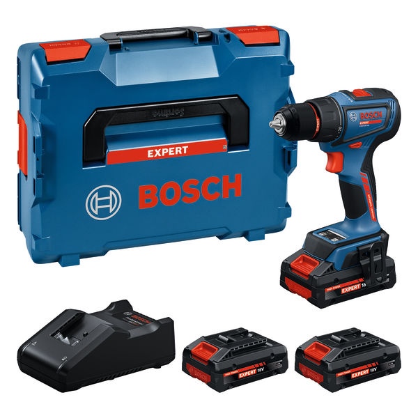Akumulatorowa wiertarko-wkrętarka Bosch EXSR18V-90, 3 x EXBA18V-40, L-BOXX 136