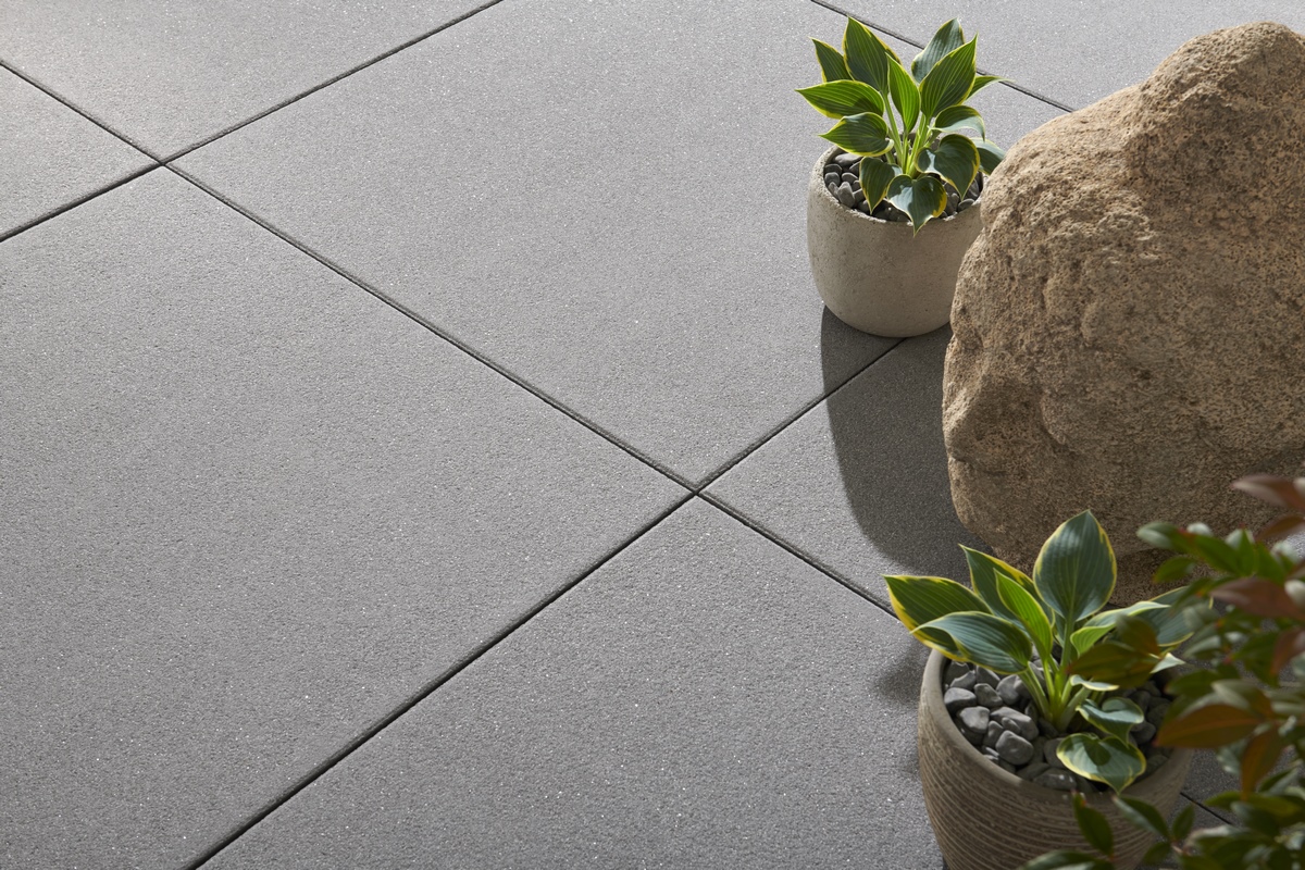 Platte Vios 80x80x5.5cm grau feingestrahlt