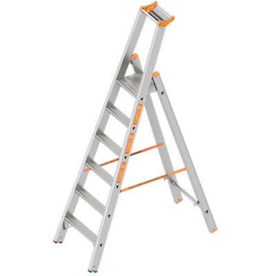 Layher TOPIC 1064 Stufenstehleiter 6 Stufen eins. beg. L 2.20m - 1064.006