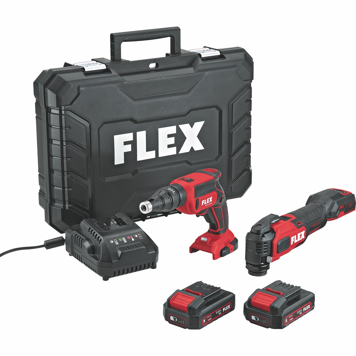 FLEX DUOpack 18V DW45 + MT z akumulatorem 2x 2,5AH + ładowarka