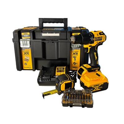 SBD Dewalt DCD709 cordless impact drill, 2x5AH, bit set and tape measure