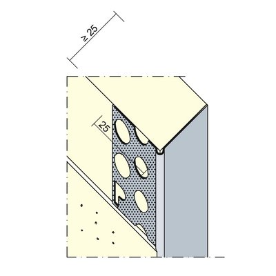 Maisch edge profile drywall 2.5m 09002 250.0 - Göppinger f. 25mm GK