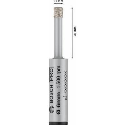 Bosch PRO Ceramic dry drill bit 6 x 33 x 13 mm - 2 608 599 053