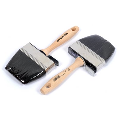 Nespoli professional flat brush black 3x10cm beech wood handle nickel plate
