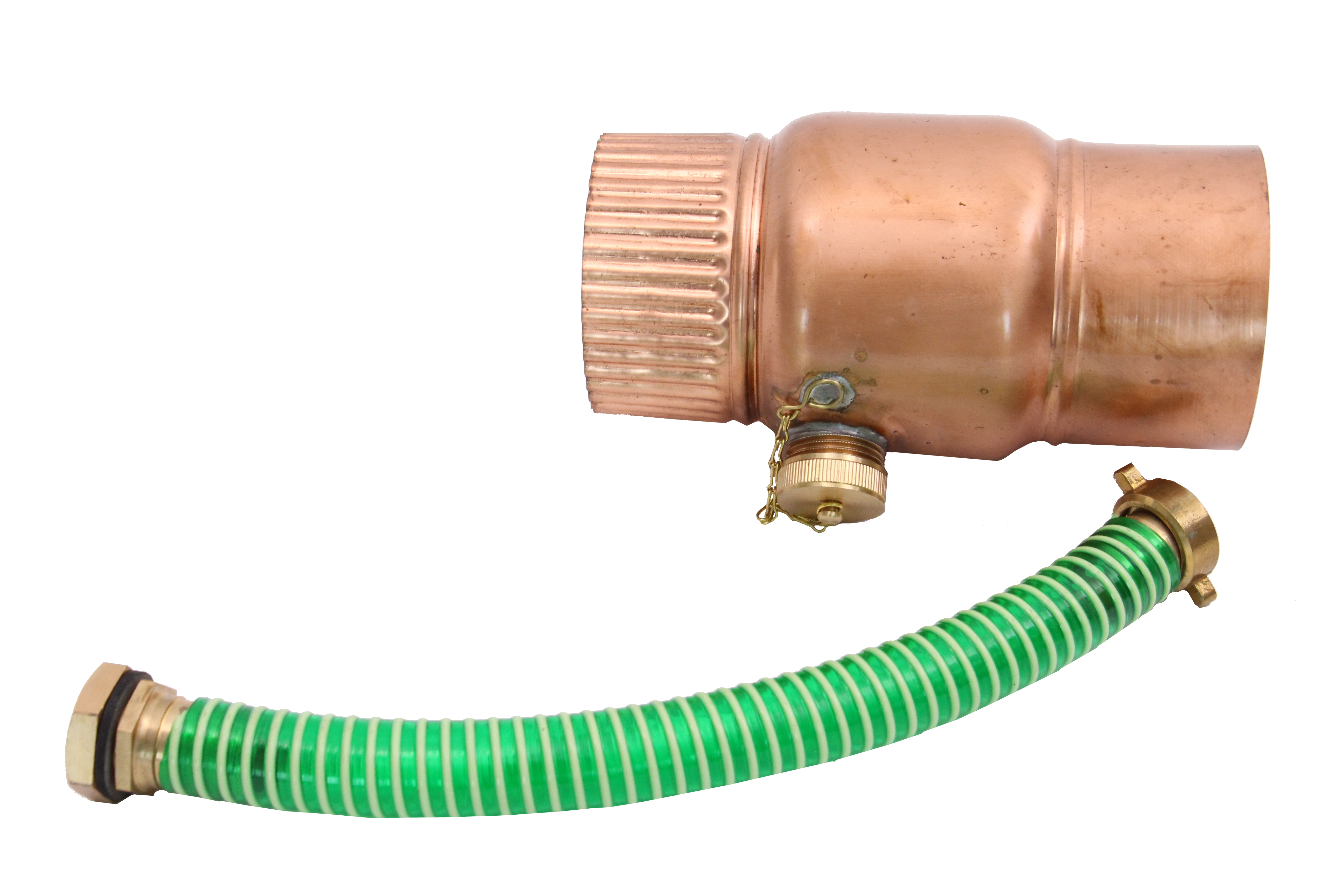 Copper Madema rainwater collector 100mmØ with hose connection