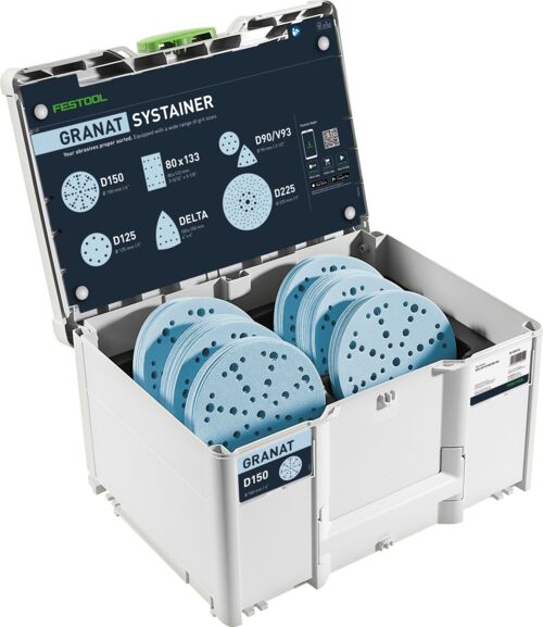 Festool Schleifmittel-Systainer³ Granat SYS-STF D150 GR-Set
