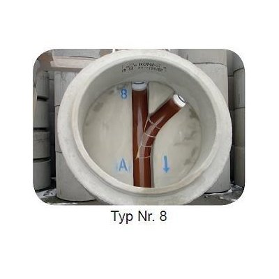 Manhole base type 8 DIN 4034/1 SU-M 1000x650mm channel DN150 KG