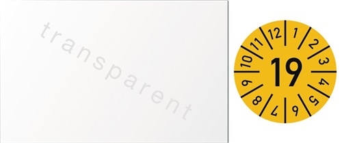 Einjahreskabelprüfplakette B25xL60mm Jahr 2019 m.Monaten Folie Btl.a 100 St.