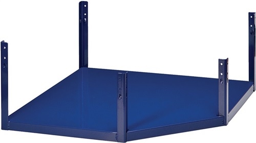 Corner shelf section LOGS 230 H260xW540xD390mm blue RAL 5022 LOGS