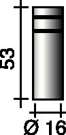 Gas nozzle cyl. 16mm for ERGOPLUS 15 TRAFIMET