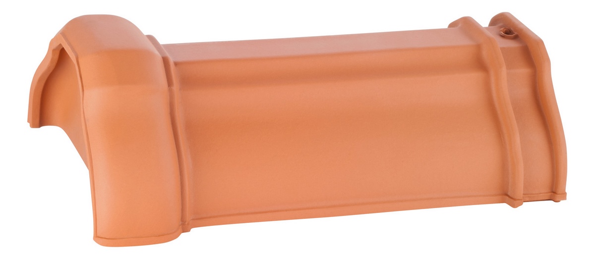 Erlus ridge end tile no. 18 natural red - N
