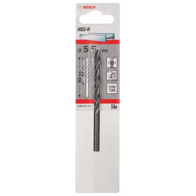 Bosch metal drill HSS-R DIN360 5.5x57x93mm