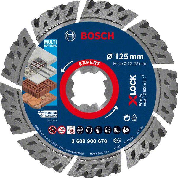 Bosch diamond cutting disc X-LOCK Ø125x22.23x2.4x12mm Expert MultiMaterial