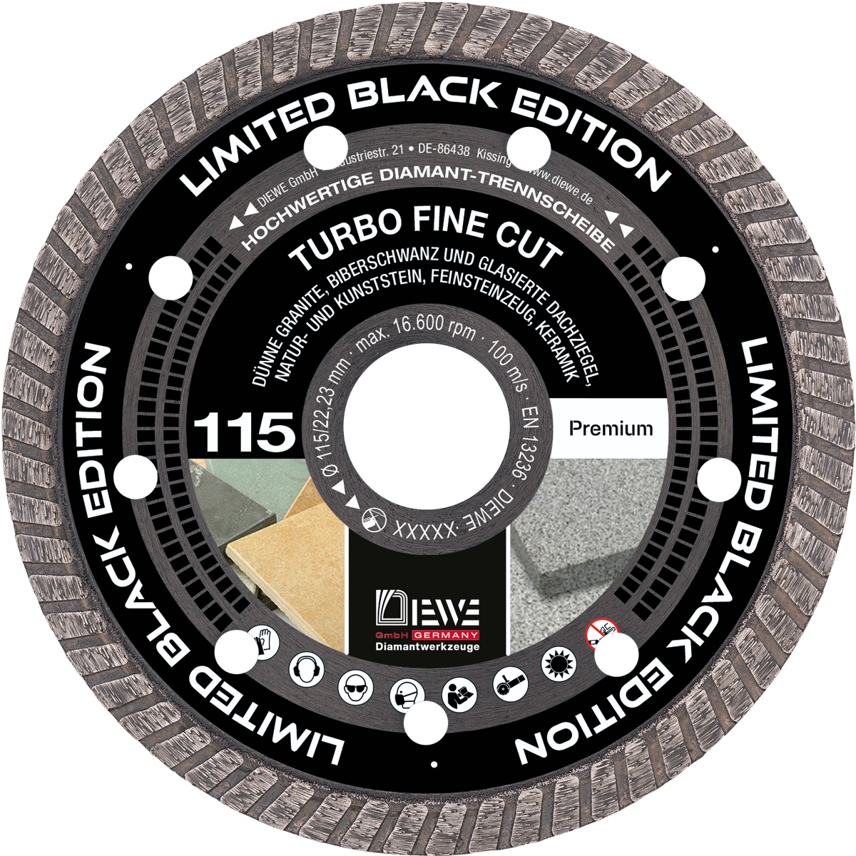 Diewe drill bit set Black Edition 9 crowns + 1 cutting disc for FSZ