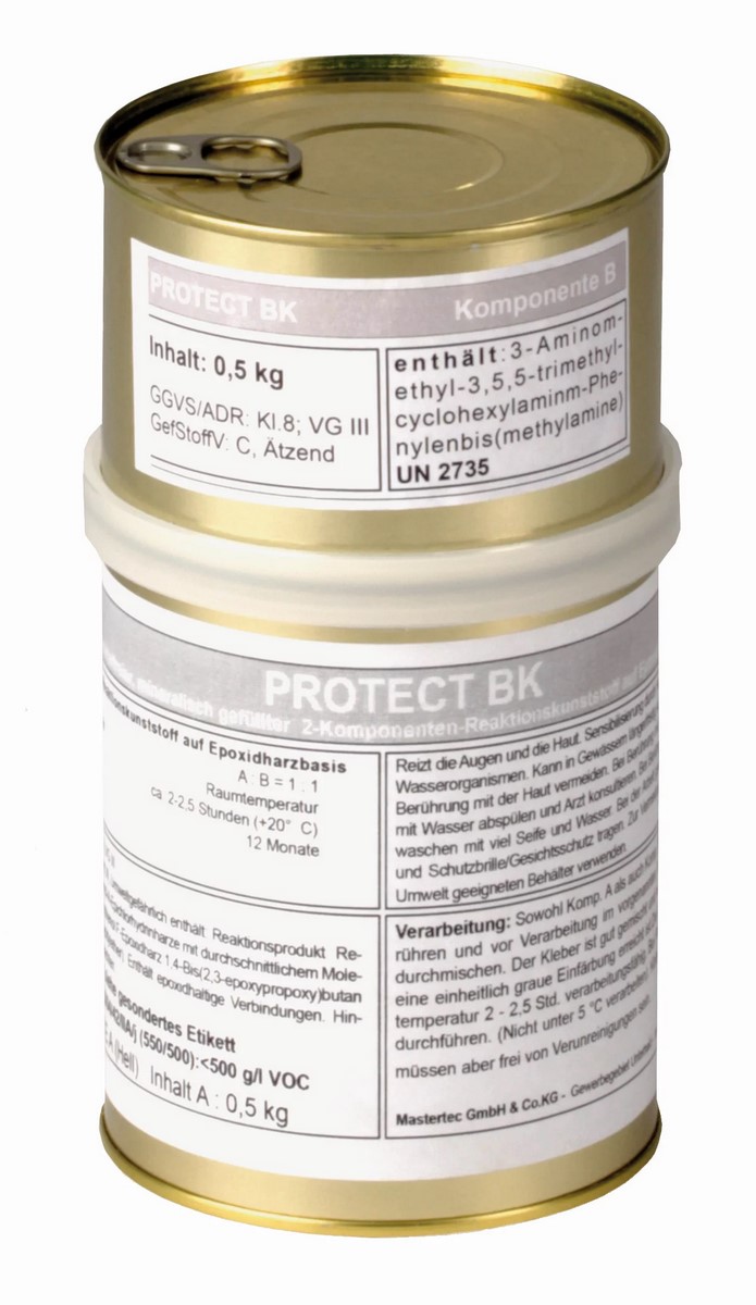 Mastertec Protect BK fibre concrete adhesive 1kg combi can (A 0.5kg + B 0.5kg)