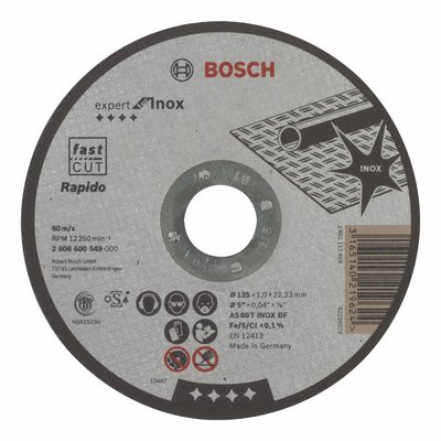 Bosch Trennscheibe Expert Inox gerade Rapido AS 60 T INOX BF 125x1.0mm