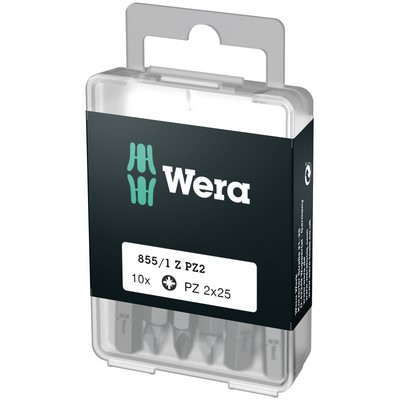 Wera 855/1 Z DIY Bits 10x PZ 2x25mm 1/4" Sechskant - 05072404001