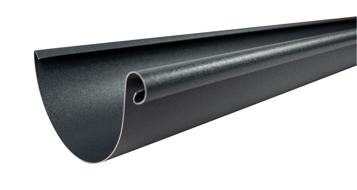 House cladding Aluminium gutter 0.7mm 3m 280 half-round 7pcs House grey Pearls
