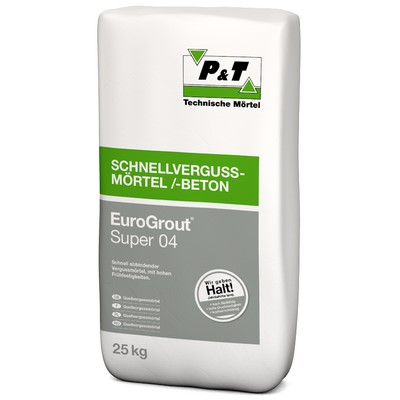P&T EuroGrout Super 04 25kg Schnellvergussmörtel 0-4mm - 2016