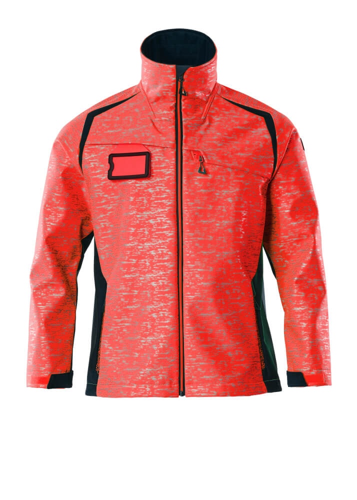 MASCOT® Soft Shell Jacke m. Reflexeffekt hi - vis rot /schwarzblau Gr. L