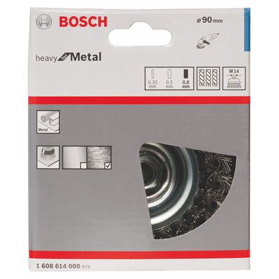 Szczotka do kubków Bosch 90 mm ząbkowana stal 0,8 mm
