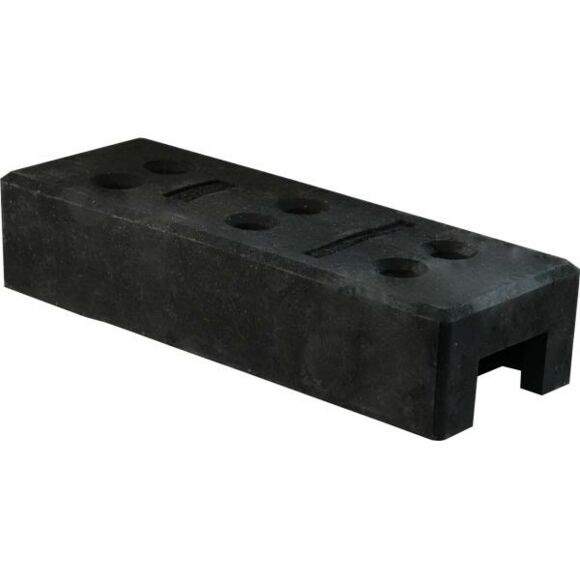 Recycling base for site fence approx. 20 kg 250x685x145 mm w. 6 holes