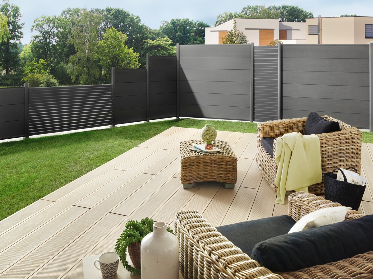 SYSTEM RHOMBUS anthracite fence panel 180 x 180 cm