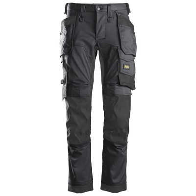 Snickers 6241 AllroundWork Stretch Gr.50 Arbeitshose m. Holstertaschen grau-schw.