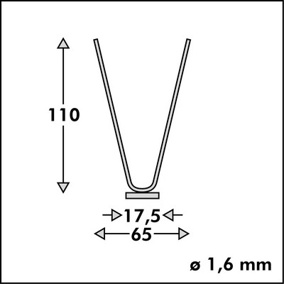 AKS PIXX-Dou Blech Lite 2reih D:1.6mm 1m auf Edelstahlleiste aufgeschw