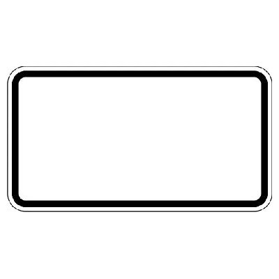 Zusatzschild 330x600mm m. Rand f. Beschr. m. Sondertext. Flachform 2mm